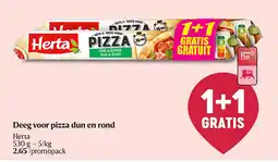 Delhaize Deeg voor pizza dun en rond aanbieding