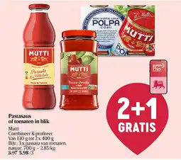 Delhaize Pastasaus of tomaten in blik aanbieding