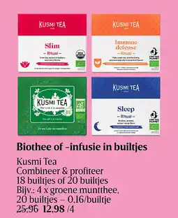 Delhaize Biothee of -infusie in builtjes aanbieding