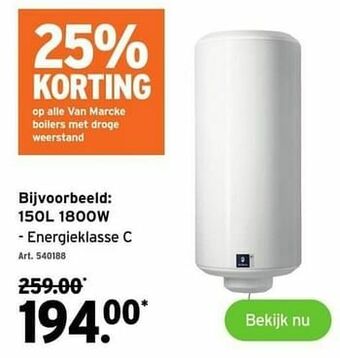 Van marcke boilers met droge weerstand