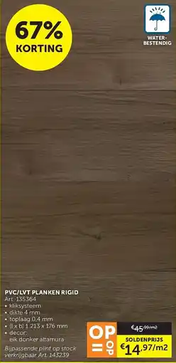 Zelfbouwmarkt PVC / LVT Planken Rigid aanbieding