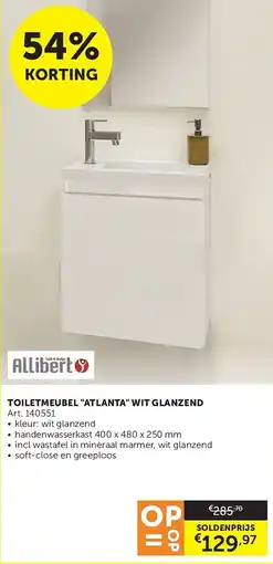 Zelfbouwmarkt Allibert Toiletmeubel Atlanta Wit Glanzend aanbieding