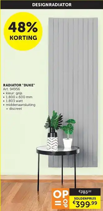 Zelfbouwmarkt Radiator Duke aanbieding