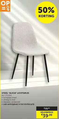Zelfbouwmarkt Stoel Alicia Lichtgrijs aanbieding