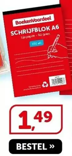 Boekenvoordeel BoekenVoordeel Schrijfblok A6 aanbieding