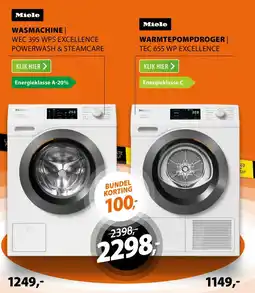 Expert Miele Wasmachine + Warmtepompdroger aanbieding