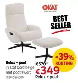 BE-Okay Relax + Poef aanbieding