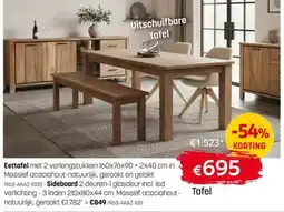 BE-Okay Uitschuifbare tafel aanbieding
