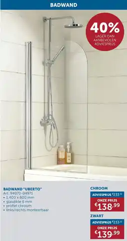 Zelfbouwmarkt Badwand "uberto" chroom aanbieding