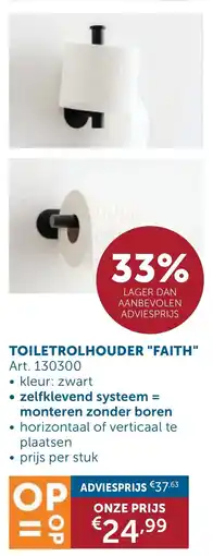 Zelfbouwmarkt Toiletrolhouder Faith aanbieding