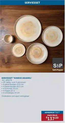 Zelfbouwmarkt Serviesset Sunrise Aquarel aanbieding