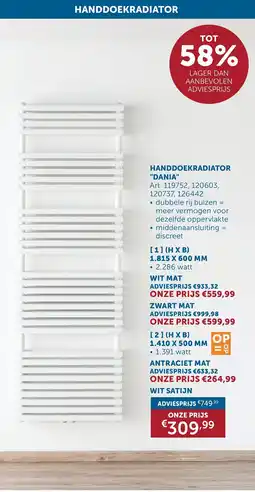 Zelfbouwmarkt Handdoekradiator Dania aanbieding