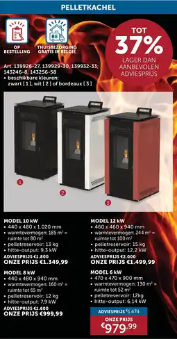 Zelfbouwmarkt Pelletkachel Model 6kW aanbieding