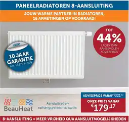 Zelfbouwmarkt Paneelradiatoren 8 Aansluiting aanbieding
