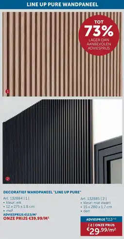 Zelfbouwmarkt Decoratief Wandpaneel Line Up Pure aanbieding