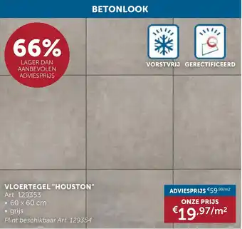Zelfbouwmarkt Vloertegel Houston aanbieding