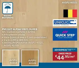 Zelfbouwmarkt PVC / LVT Alpha Vinyl Vloer aanbieding