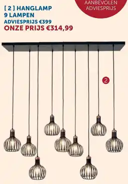 Zelfbouwmarkt Serie in zwart/koper hanglamp 9 lampen aanbieding