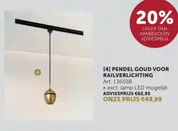 Zelfbouwmarkt Pendel goud voor railverlichting aanbieding
