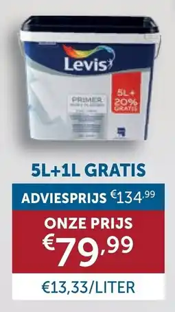 Zelfbouwmarkt Levis muur & plafond primer aanbieding