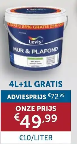 Zelfbouwmarkt Levis muur- en plafondverf aanbieding