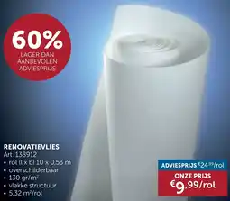Zelfbouwmarkt Renovatievlies aanbieding