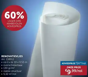 Zelfbouwmarkt Renovatievlies aanbieding
