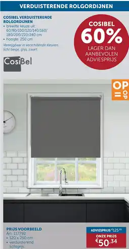 Zelfbouwmarkt Cosibel verduisterende rolgordijnen aanbieding