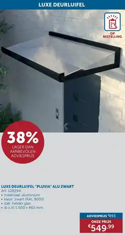 Zelfbouwmarkt Luxe deurluifel Pluvia alu zwart aanbieding