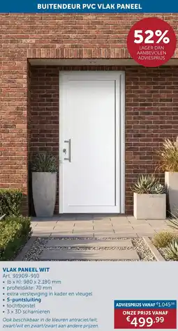 Zelfbouwmarkt Vlak paneel wit aanbieding