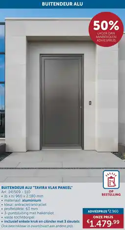 Zelfbouwmarkt Buitendeur alu Tavira vlak paneel aanbieding