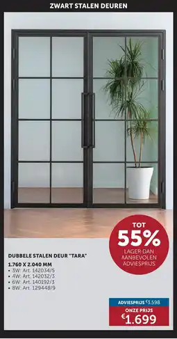 Zelfbouwmarkt Dubbele stalen deur tara aanbieding