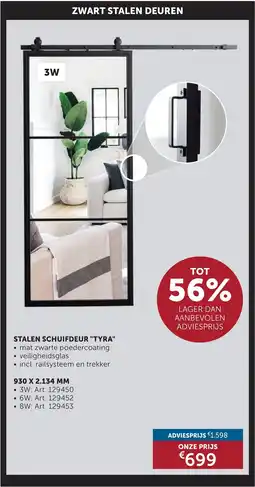 Zelfbouwmarkt Stalen schuifdeur tyra aanbieding