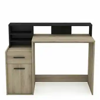 Leen Bakker Demeyere bureau Delphi - 1 lade+1 deur - bruin - 126,2x93,5x59,8 cm - Leen Bakker aanbieding