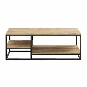 Leen Bakker Salontafel Kyan - zwart/naturelkleur - 40x120x60 cm - Leen Bakker aanbieding