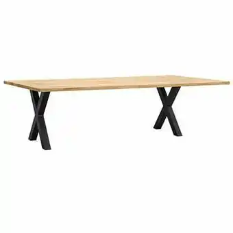 Leen Bakker UMIX eettafel Houston X-poot - 75x240x100 cm - eiken/zwart - Leen Bakker aanbieding