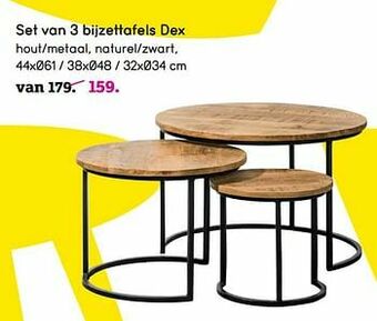 Leen Bakker Set van 3 bijzettafels dex aanbieding