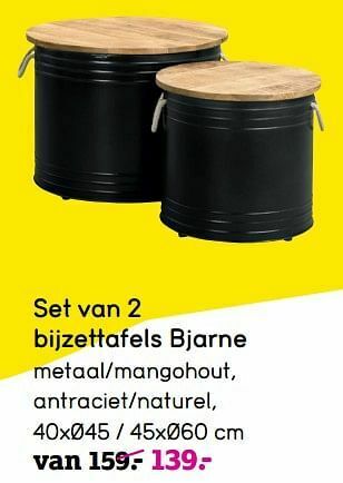 Leen Bakker Set van 2 bijzettafels bjarne aanbieding