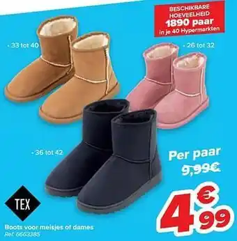 Carrefour Boots voor meisjes of dames aanbieding