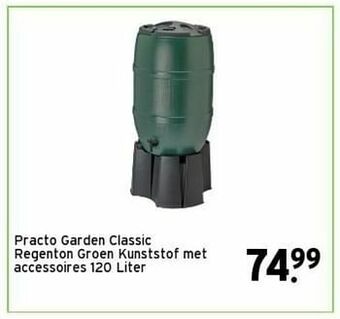 GAMMA Practo garden classic regenton groen kunststof met accessoires aanbieding