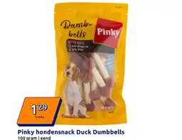 Action Pinky hondensnack Duck Dumbbells aanbieding