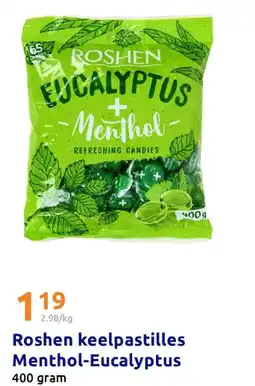 Action Roshen keelpastilles Menthol-Eucalyptus aanbieding