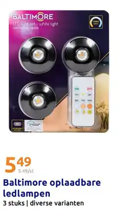 Action Baltimore oplaadbare ledlampen aanbieding