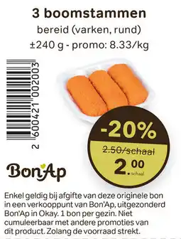 Bon Ap 3 boomstammen aanbieding
