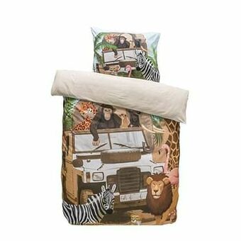 Leen Bakker Comfort dekbedovertrek Ozzie - zandkleur - 140x200 cm - Leen Bakker aanbieding