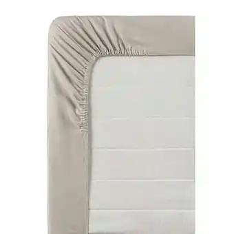 Hoeslaken percale katoen - grijs - 180x220 cm - Leen Bakker