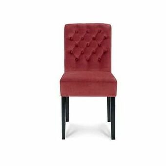 Leen Bakker Eetkamerstoel Rosetti - velvet - rood (2 stuks) - Leen Bakker aanbieding