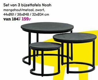 Leen Bakker Set van 3 bijzettafels noah aanbieding