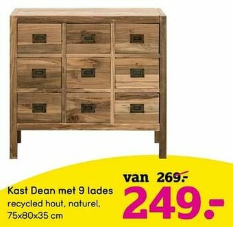 Leen Bakker Kast dean met 9 lades aanbieding