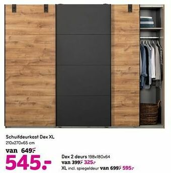 Leen Bakker Schuifdeurkast dex xl aanbieding